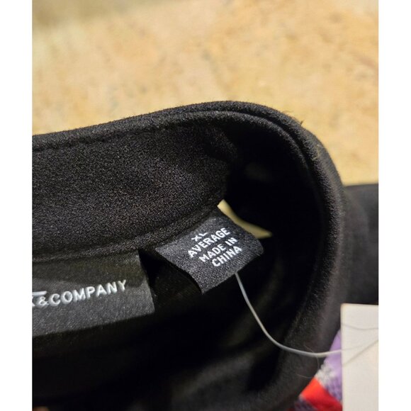 New! Mock Neck Purple Red Gray Plaid NY&Co. Dress Sz XL Pockets Academia Midi - Picture 13 of 16